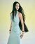 Mint Moonlit Bloom Draped Halter Dress