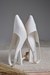 Patent White Pointed-Toe Slingback Heels