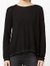 Round-Neck High-Low Pullover with Raglan Sleeves
