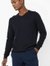 Men's Jonnye solid V neck navy blue pullover