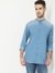 Lightly Washed Slim Fit Shirt with Mandarin Collar