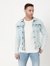Oklahoma Ec Collared Distressed Denim Jacket