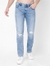 Albert Simple Washed Distressed Slim Fit Jeans