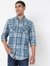 Checked Slim Fit Shirt with Flap Pockets