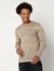Regular Fit Full Sleeve Rib Neck Stripe Cotton Sweater