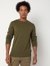Regular Fit Full Sleeve Rib Neck Solid Cotton Sweater