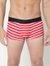 Men's Striped Classic Cotton Trunks - Red