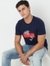 Regular Fit Printed Round Neck T-Shirt with Short Sleeve