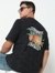 Boxy Fit Printed Round Neck T-Shirt with Short Sleeve