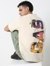 Boxy Fit Printed Round Neck T-Shirt with Short Sleeve