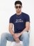 Regular Fit Printed Round Neck T-Shirt with Short Sleeve