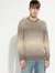 Knitted Crew Neck Sweater with Ribbed Cuff