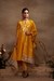 Mustard Chanderi Silk Gota A Line Kurta