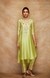 Pista Green Chanderi Silk Gota A Line Kurta