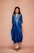 Royal Blue Chanderi Silk Gota A Line Kurta