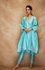 Blue Chanderi Silk Gota Pencil Pants