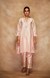 Peach Chanderi Silk Gota Pencil Pants