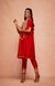 Red Chanderi Silk Gota Pencil Pants