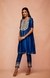 Royal Blue Chanderi Silk Gota Pencil Pants