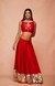 Red Chanderi Silk Gota Crop Top