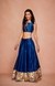 Royal Blue Chanderi Silk Gota Crop Top