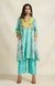 Turquoise Sequins Gathered Kurta