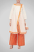 Off-White Overlap Tunic with Orange Applique