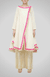 Off-White Overlap Tunic with Pink Applique