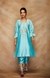 Blue Chanderi Silk Gota A Line Kurta