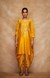 Mustard Chanderi Silk Gota A Line Kurta