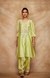 Pista Green Chanderi Silk Gota A Line Kurta