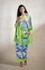 Green & Grey Abstract Straight Pants