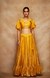 Mustard Chanderi Silk Gota Skirt