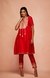Red Chanderi Silk Gota Kurta