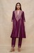 Wine Gathered Kurta