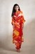 Red & Orange Abstract Wrap Dress