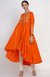 Orange Asymmetrical Gota Kali Kurta
