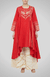Red Asymmetrical Gota Kali Kurta