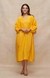 Yellow Linen Kaftan Dress
