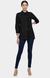 Black Gathered Placket Shirt