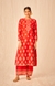 Red A Line Kurta