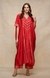 Red Gota Pleated Kaftan