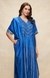 Royal Blue Gota Pleated Kaftan