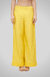 Yellow Palazzo Pants with Pleated Hems