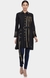 Black Pleated Shirt with Attached Belt