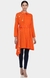 Orange Pleated Shirt with Attached Belt