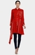 Red Pleated Shirt with Attached Belt