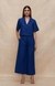 Blue Linen Crop Shirt