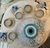 Mother Of Pearls Evil Eye Rangoli With Ceramic Base