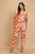 Orange Printed Crop Shirt